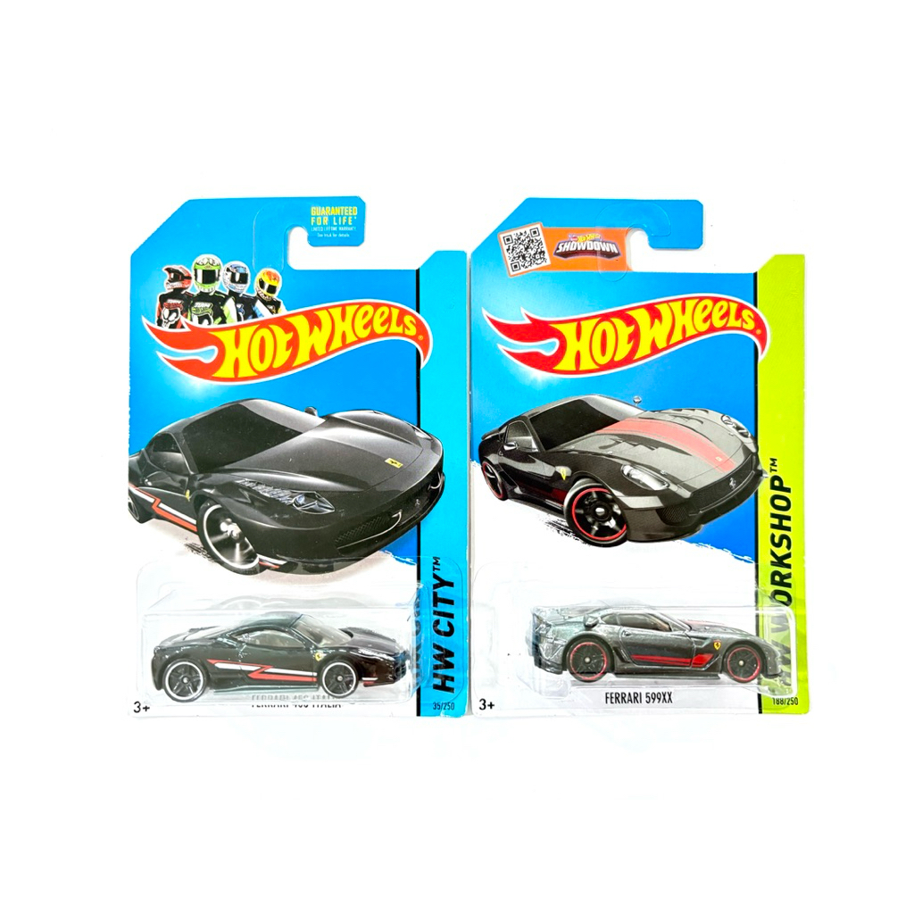 Hot Wheels | FERRARI 599XX ~ สีเทาดำ | FERRARI 458 ITALIA ~ สีดำ | 📦สินค้ามีพร้อมส่ง
