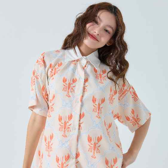 Hello Sunshine Set - ชุด set Shirt + Skort - Gentle Lobster ชุดพิมพ์ลายเฉพาะแบรนด์