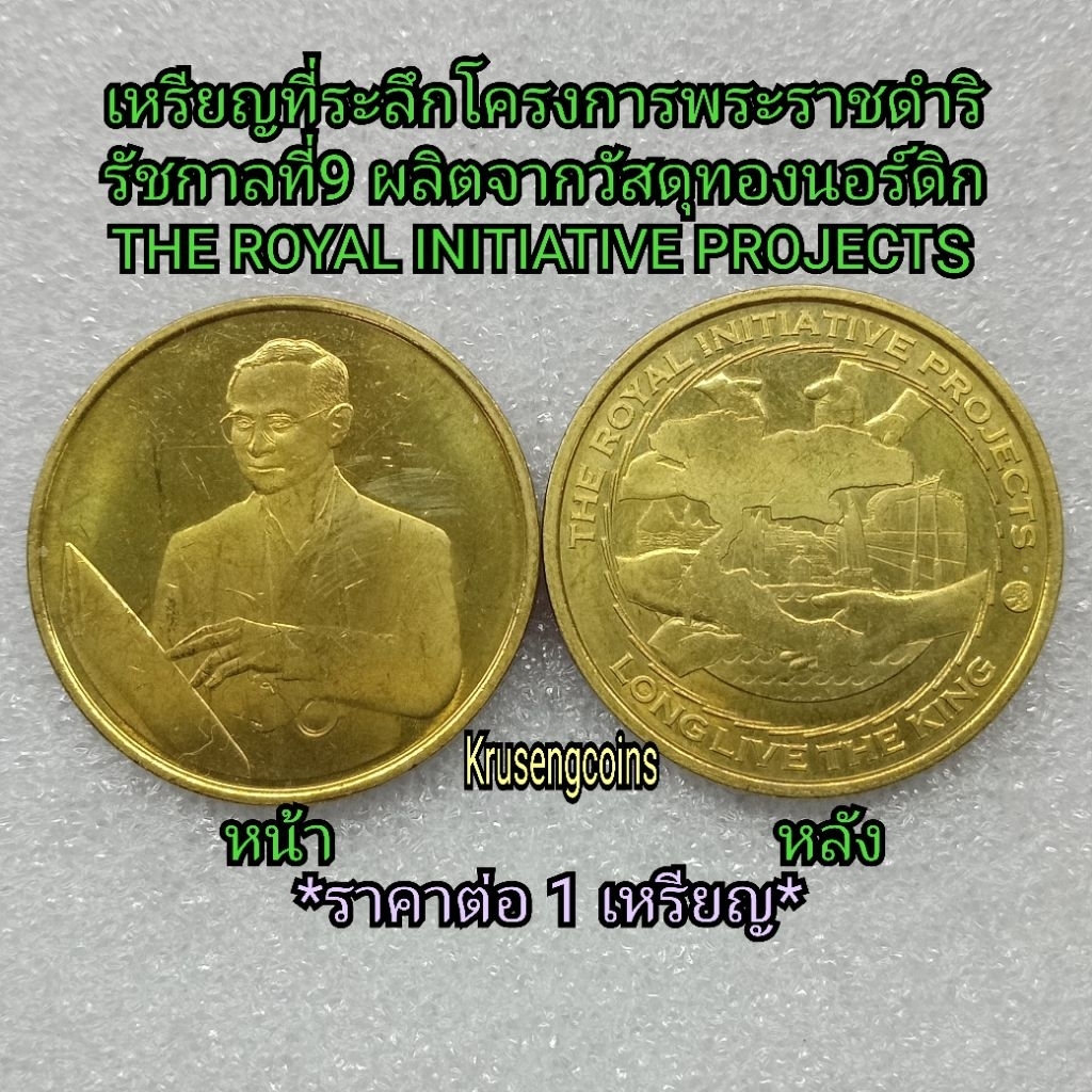 เหรียญที่ระลึกโครงการร.9 THE ROYAL INITIATIVE PROJECTS เหรียญไม่ผ่านใช้พร้อมบรรจุในตลับ