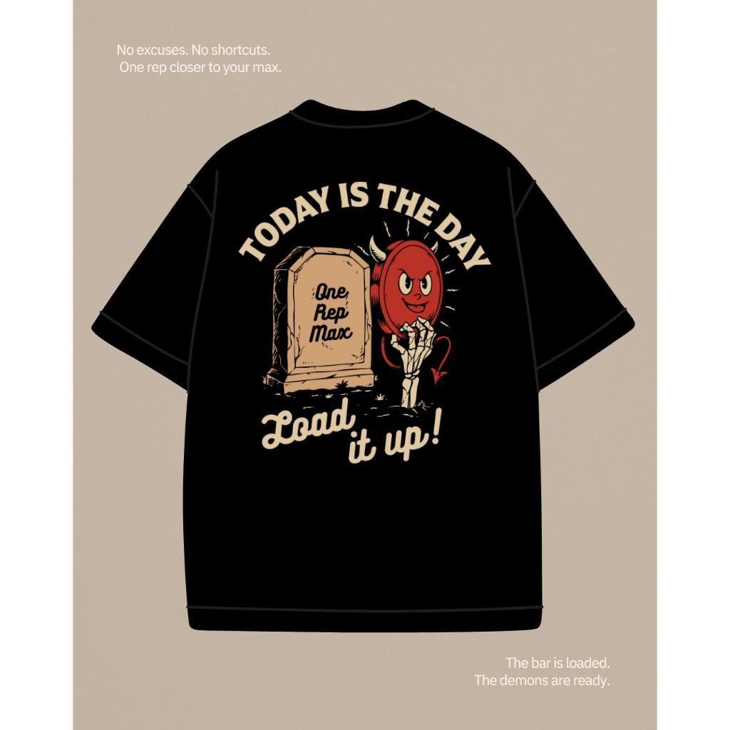 Today is the day! | Black | Cotton + Spandex ผ้าคุณภาพพรีเมี่ยม นุ่ม เด้ง