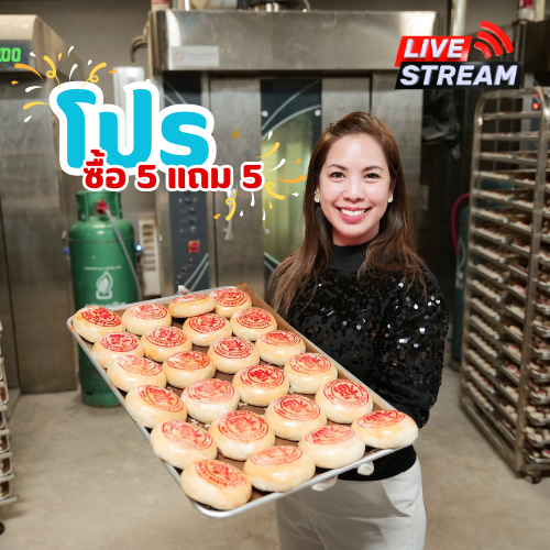ขนมเปี๊ยะอโณทัย โปร 5แถม5 รวม 4 ไส้ใน 1 ลูก (ถั่วเหลือง ถั่วดำ ฟัก ไข่แดงเค็ม) แป้งๆ ไส้แน่นๆ สูตรดั้งอโณทัย(ลูกละ240กรั
