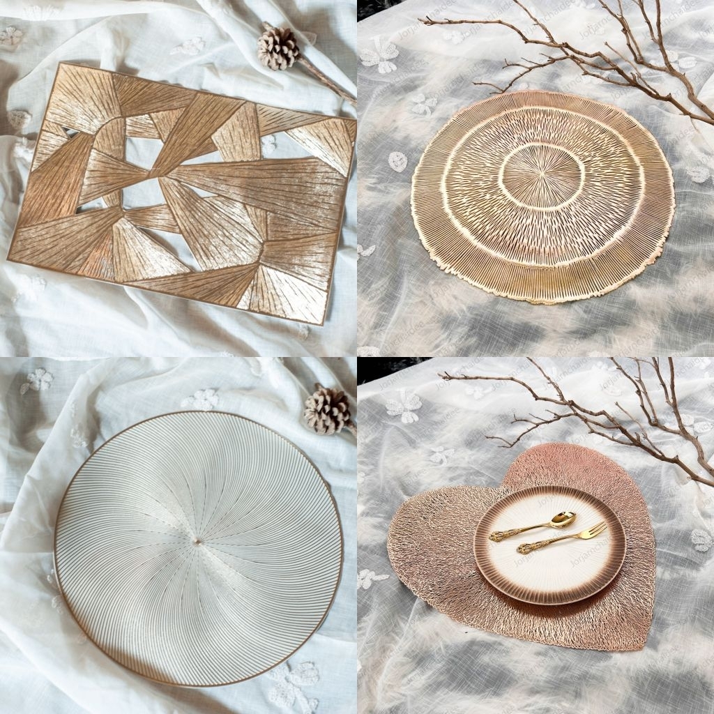 Place mat แผ่นรองจาน PVC  กันลื่น กันร้อน ลวดลายฉลุ สินค้าพร้อมส่งในไทย