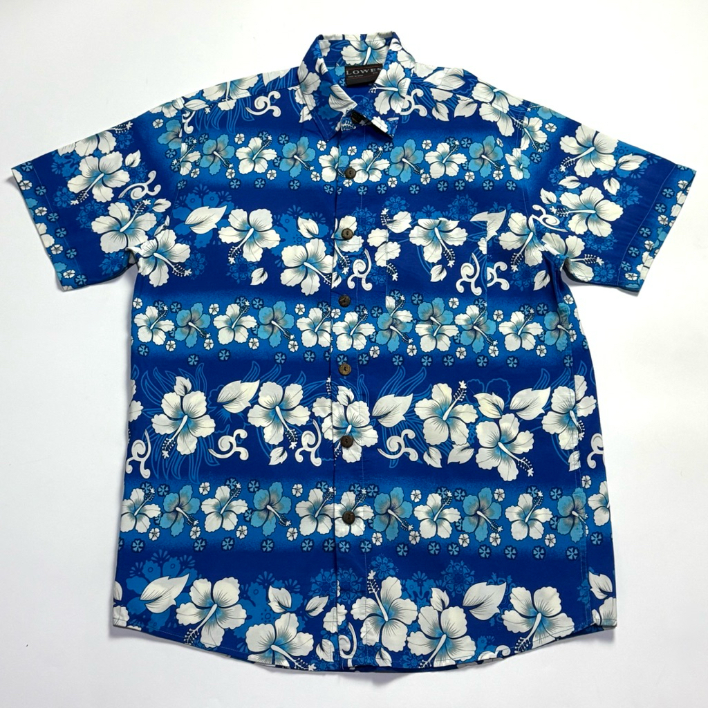 เสื้อเชิ้ตแขนสั้นลายดอก แบรนด์ LOWES อก 22.5" ยาว 30"