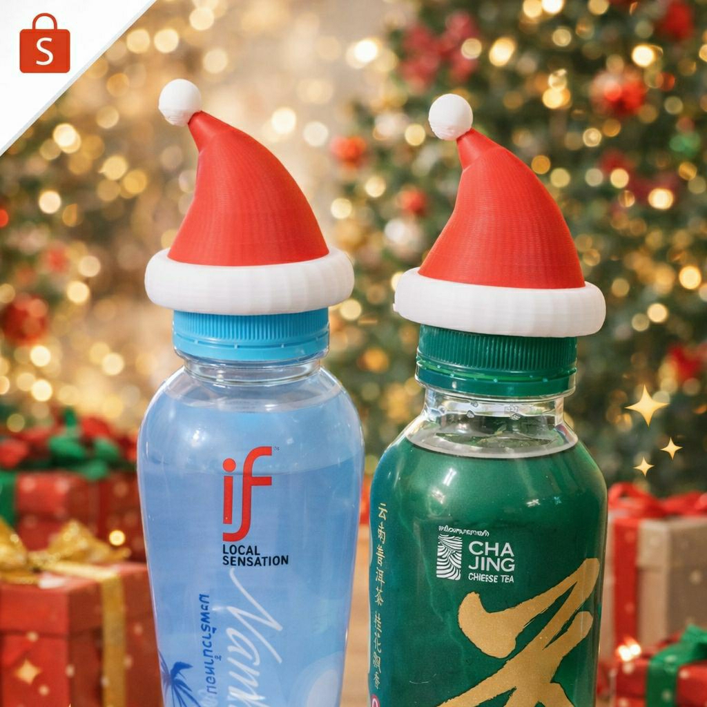 ที่เปิดฝาขวดน้ำดื่ม Nestle น้ำทิพย์, น้ำมะพร้าว if ,Cha Jing, ลายน้องคริสต์มาส พกง่าย มีช่องคล้องพวง