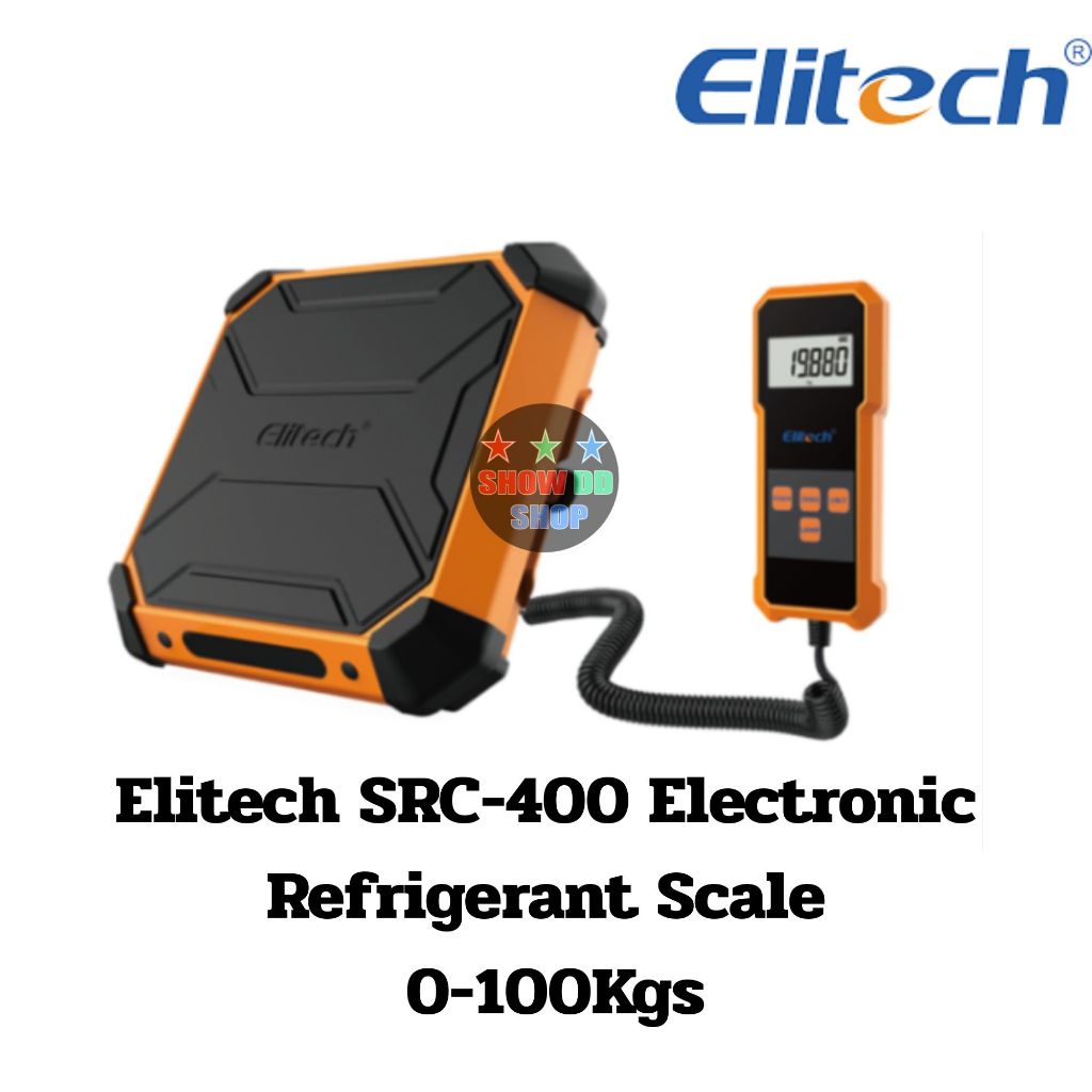 ตาชั่งอิเล็คทรอนิค Elitech SRC-400 และ SRC-500 รุ่นตัดอัตโนมัติ ชั่งน้ำยาแอร์ สารทำความเย็น รับน้ำหนัก 100kg
