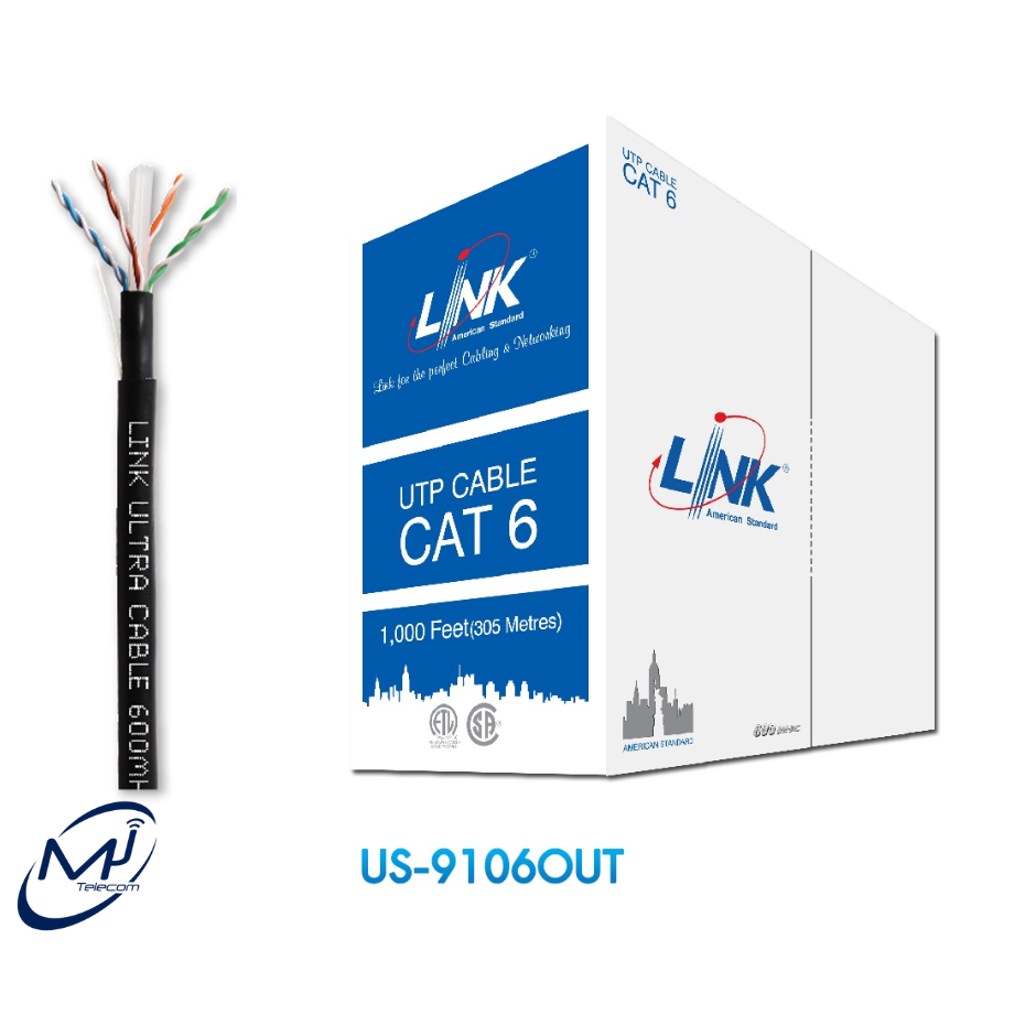 สายแลน CAT 6  305 เมตร LINK รุ่น US-9106 OUT