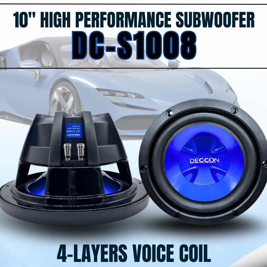 ลำโพงซับวูฟเฟอร์ 10”นิ้ว ลำโพงเบส Subwoofer DECCON รุ่น DCS1080 รองรับกำลัง 500-1000 วัตต์ IMP4-8 Ohm