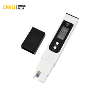 Deli เครื่องวัดคุณภาพน้ำพกพา เครื่องวัดค่าpH 0.01 pH อุณหภูมิ 0–60°C พร้อม Calibrate pH Meter