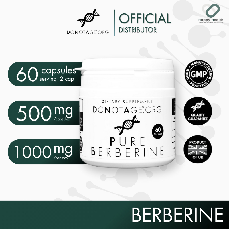 Berberine (60 แคปซูล) Do Not Age 1000 mg. เบอร์เบอรีน ควบคุมน้ำตาลในเลือด รักษาอาการดื้ออินซูลิน ช่วยการเผาผลาญ