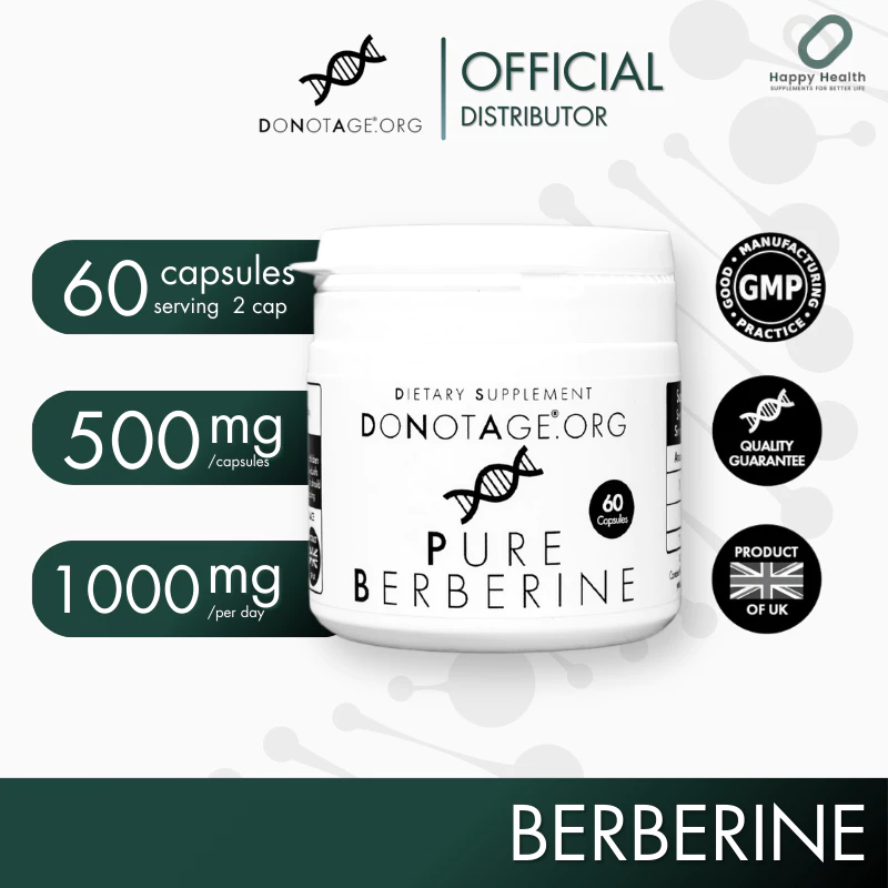 Berberine (60 แคปซูล) Do Not Age 1000 mg. เบอร์เบอรีน ควบคุมน้ำตาลในเลือด รักษาอาการดื้ออินซูลิน ช่วยการเผาผลาญ
