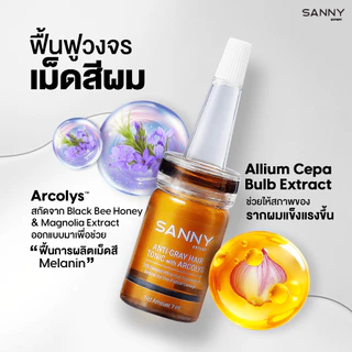 [สินค้าขายดี] SANNY เซรั่มโทนิคลดผมหงอก ปิดผมขาว กระตุ้นเม็ดสีผมเข้มขึ้น 7ml.