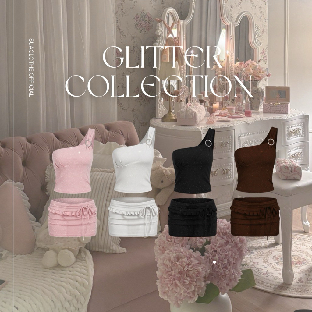‼️ส่งไวมีส่งด่วน‼️ [SUACLOTHE] ชุด Glitter Collection ชุดเซ็ตกลิตเตอร์  ดีไซน์สุดหรู สำหรับผู้หญิง พร้อมส่ง - รูปที่ 4