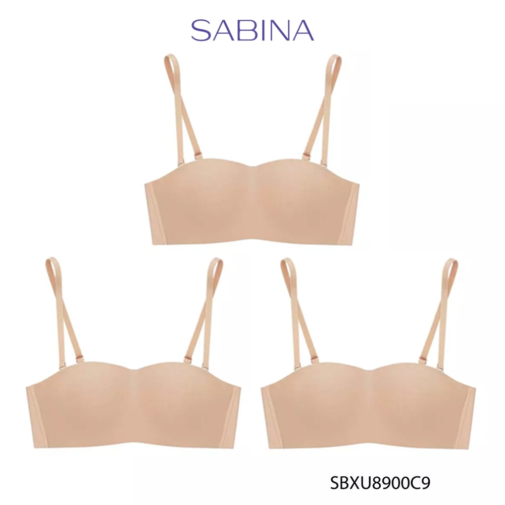 Sabina เสื้อชั้นใน (Set 3 ชิ้น) Pretty Perfect Level 1 เสื้อชั้นใน เกาะอก ไร้ตะเข็บ ไร้โครง รหัส SBXU8900C9 - สี