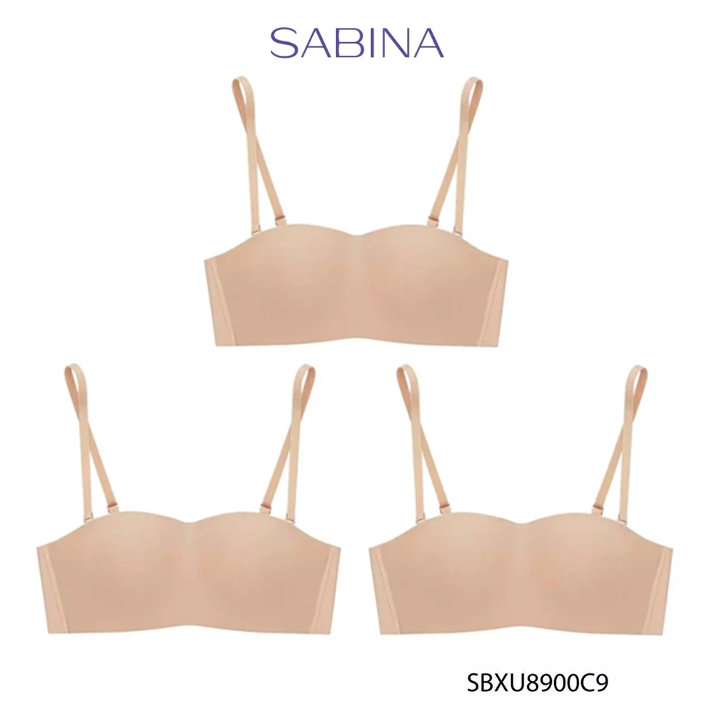 Sabina เสื้อชั้นใน (Set 3 ชิ้น) Pretty Perfect Level 1 เสื้อชั้นใน เกาะอก ไร้ตะเข็บ ไร้โครง รหัส SBXU8900C9 - สี
