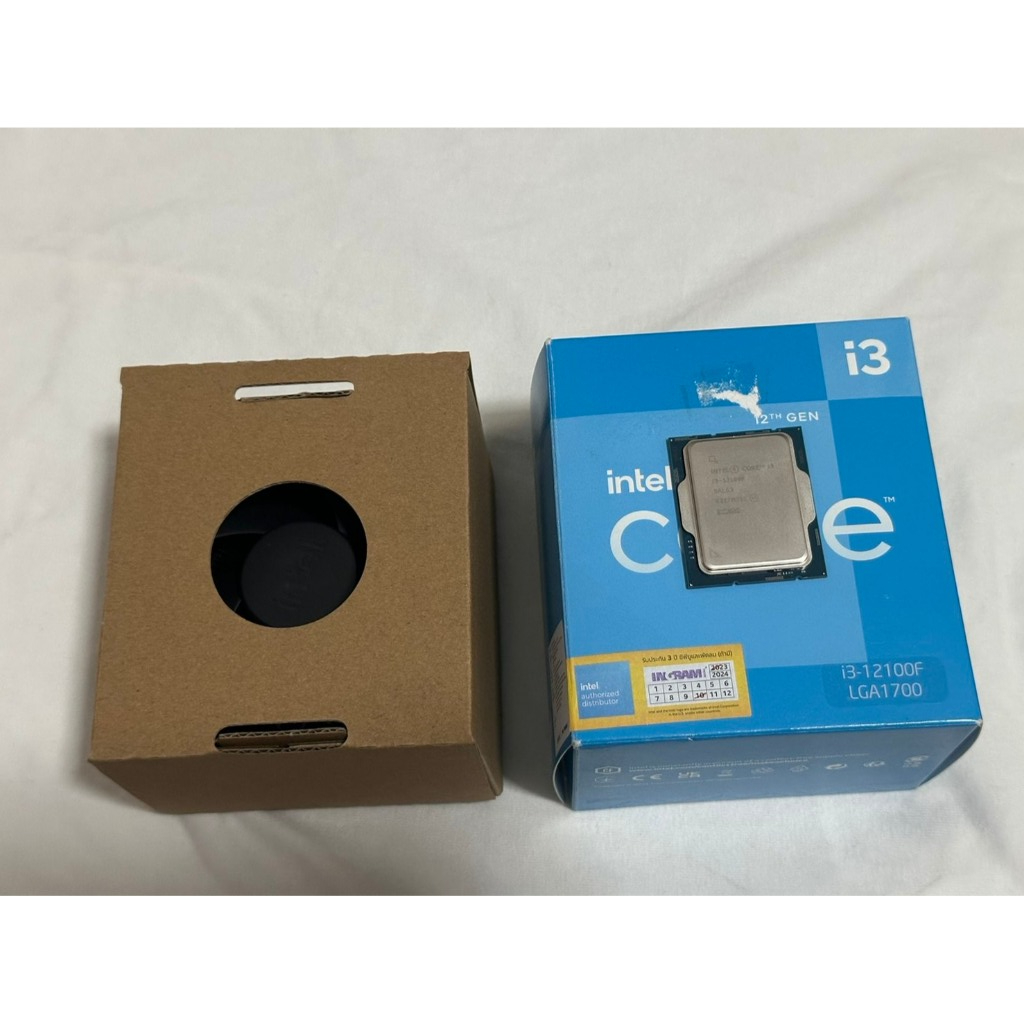 CPU CORE I3-12100F 3.3GHz เจน 12 มืองสอง ประกันศูนย์แอดไวซ์ (23/12/2571)พร้อมชิงค์พัดลม + กล่อง
