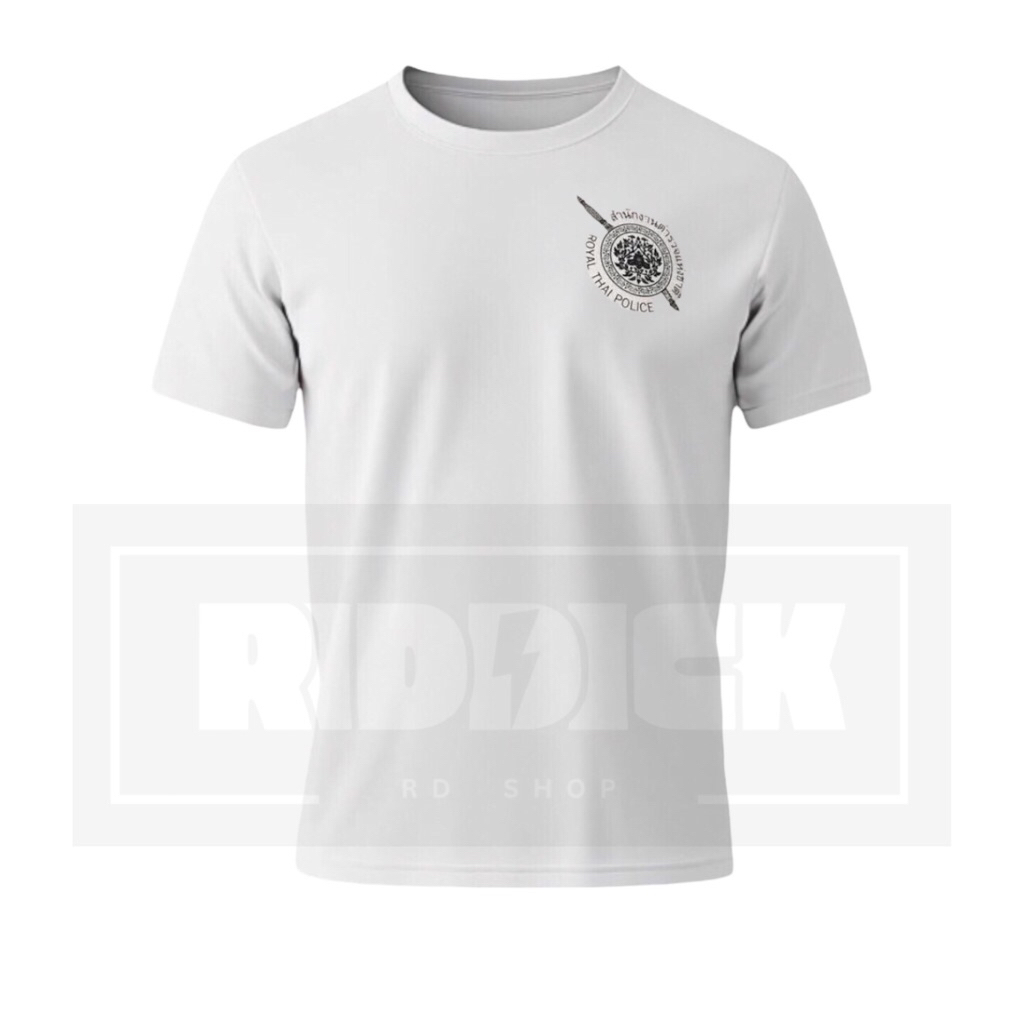 เสื้อยืด/เสื้อยืดซับใน คอกลม/คอวี ผ้าไมโครเรียบ (Polyester) / ตรา โล่