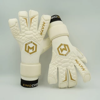 ถุงมือผู้รักษาประตู MATASPORT รุ่นท็อป King Cobra สีขาว-โฟมคอนแท็คสีขาว