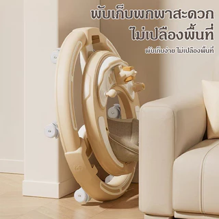 มีเพลง มีไฟ พับเก็บ รถหัดเดินเด็ก 2in1ปรับเป็นผลักเดินได้ รถเด็กหัดเดิน มีถาดของเล่น ปรับระดับได้ 6-18เดือน รถหัดเดินเด็