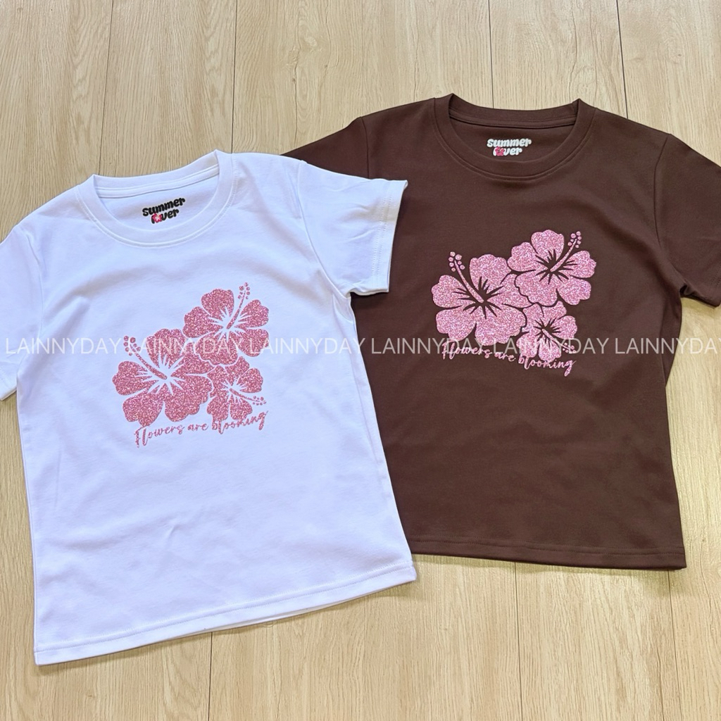 เสื้อ Baby tee ตัวยาว รุ่นใหม่ ป้าย Summer lover รูปที่ 3