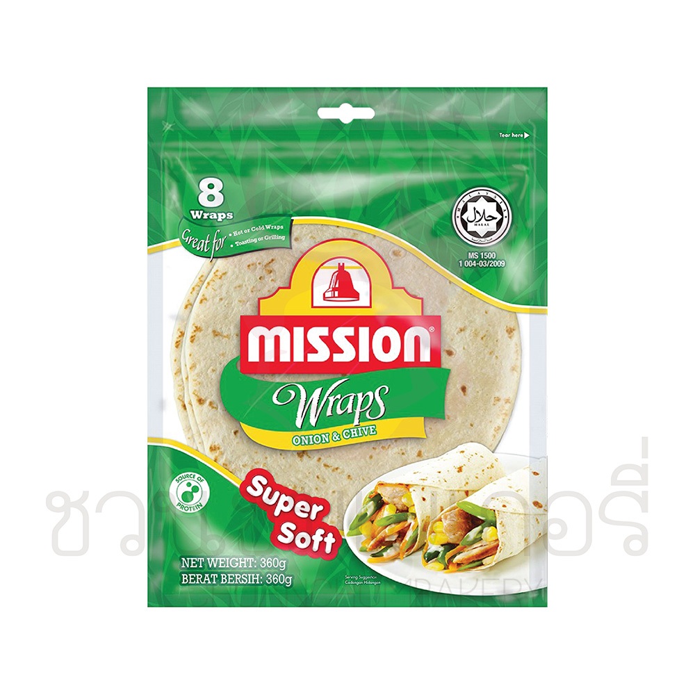 Mission Wraps Onion & Chive 360g รหัส 9555615900043