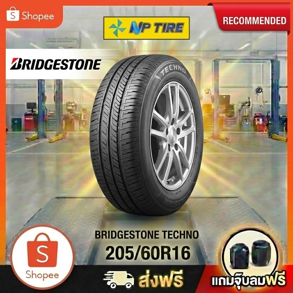 ยาง 205/60R16 BRIDGESTONE TECHNO  ราคาต่อเส้น  ปี 2025