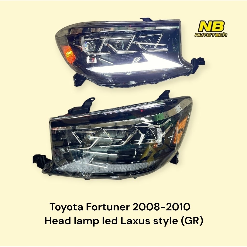 ไฟหน้าแต่ง Fortuner 2008 2009 2010 laxus style ไฟโปรเจคเตอร์ 3 ดวง led ไฟหรี่ ไฟเลี้ยว แบบไฟวิ่ง