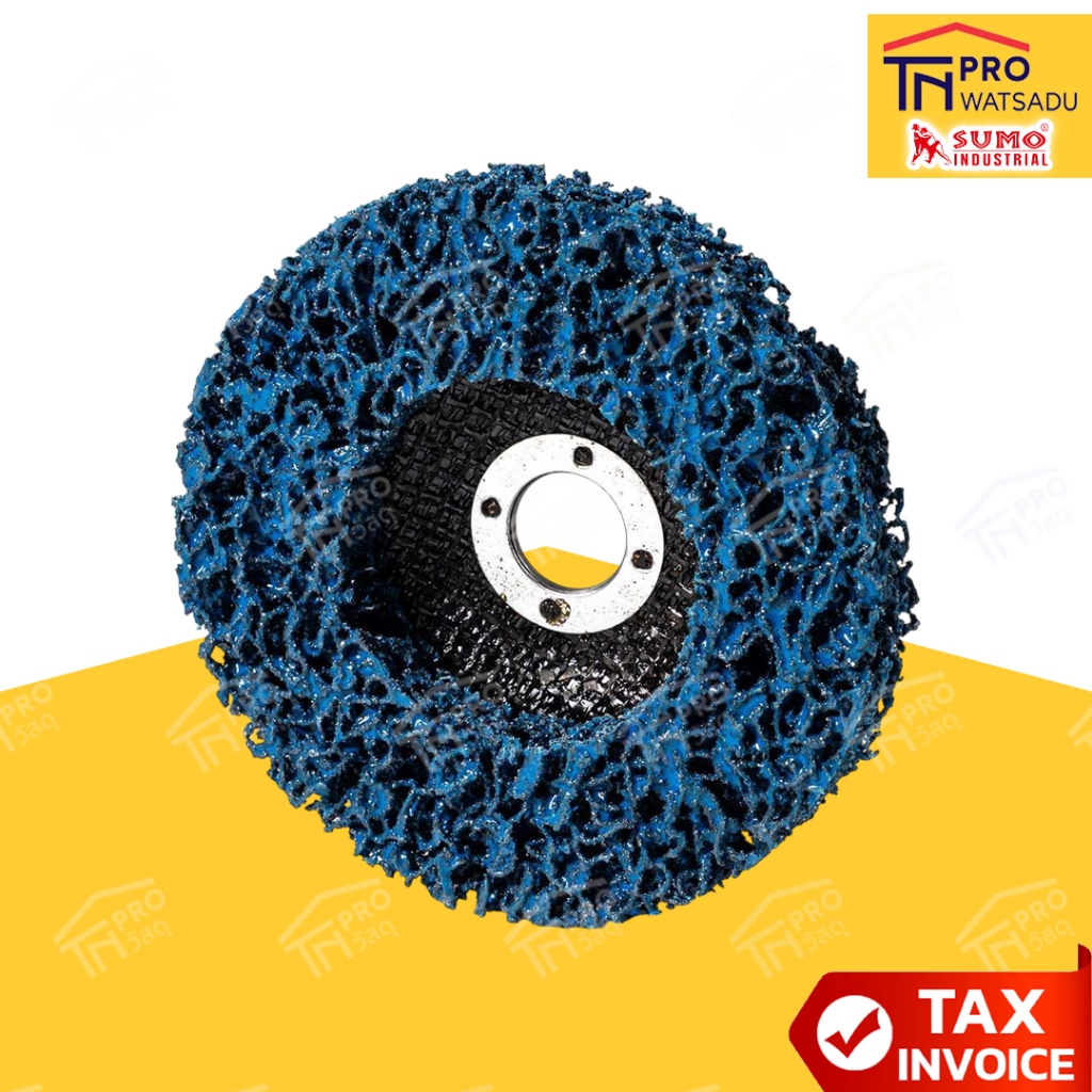 SUMO ลูกขัดสาหร่าย 4 นิ้ว ขัดลอกสี ขัดสนิม ขัดรอยเชื่อม ทำความสะอาดผิวโลหะ (แบบมีฝาหลัง) - รูปที่ 2