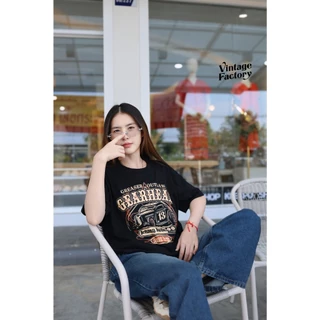 Vintage Factory (พร้อมส่ง) เสื้อยืด GEARHEAD FRONT - ผ้า Cotton100% ซิลค์สกรีนติดแน่นทนนาน