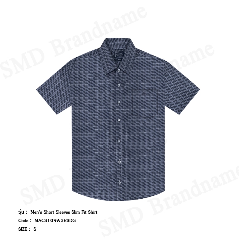 Arrow เสื้อเชิ้ตแขนสั้นผู้ชาย รุ่น Men's Short Sleeves Slim Fit Shirt Code: MACS109W3BSDG