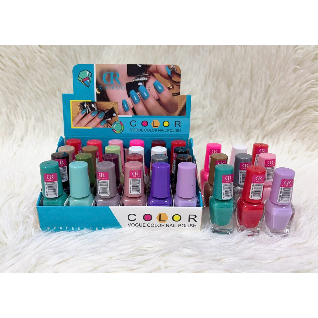 ยกแพ็ค คละสี(1×24)ยาทาเล็บจิ๋ว 8ml.สีติดทนนาน แห้งเร็ว (ไม่ใช่สีเจล)#2981