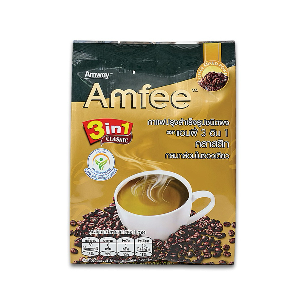 กาแฟปรุงสำเร็จชนิดผง ตราแอมฟี่ 3 อิน 1 คลาสสิก (24 ซอง/แพ็ค)