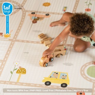 Taf Toys سجادة لعب إسفنجية كبيرة قابلة للطي Highway Adventures Foam Mat لحديثي الولادة صورة 6