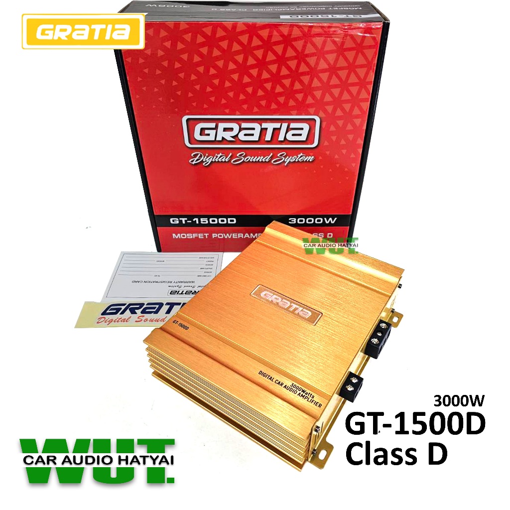 GRATIA เพาเวอร์แอมป์ คลาสดีขับซับเบส Class D 3000Watts. Gratia GT-1500D (ของแท้)