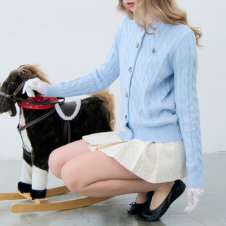 Bemingskirt078(XS-4XL)-Zala Skirt - กระโปรงพลีทลายจุด ดีไซน์เรียบร้อย ใส่แล้วได้ลุคสุภาพดูดี