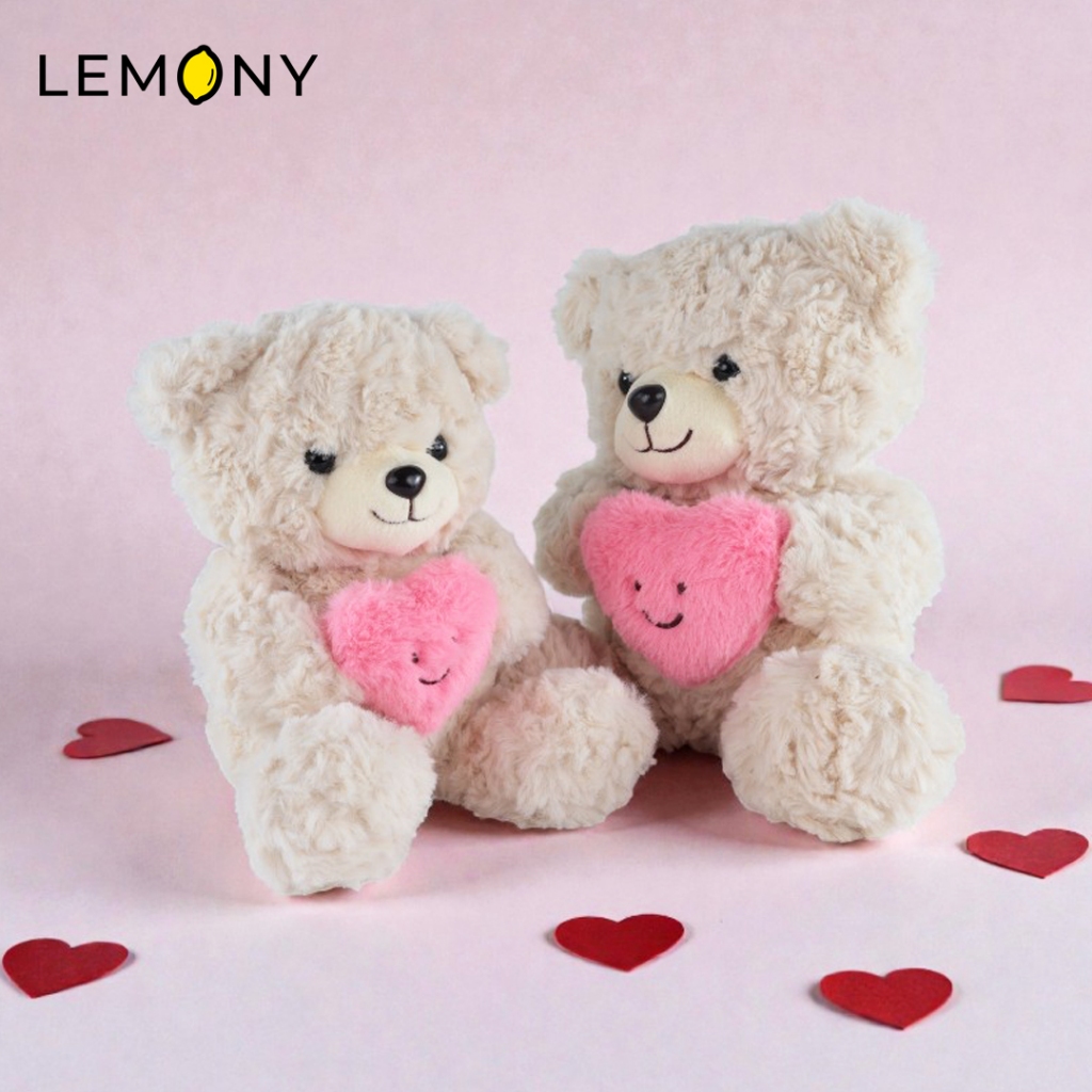 LEMONY دمية دب Teddy يحمل قلباً — صورة 4