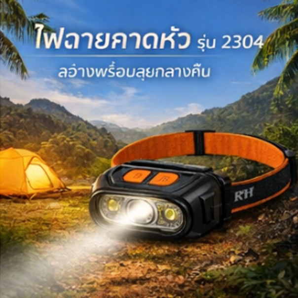 ไฟฉายคาดหัว LED แสงขาวสว่าง 10,000LM น้ำหนักเบา ใช้งานต่อเนื่องยาวนาน สำหรับกิจกรรมกลางแจ้ง
