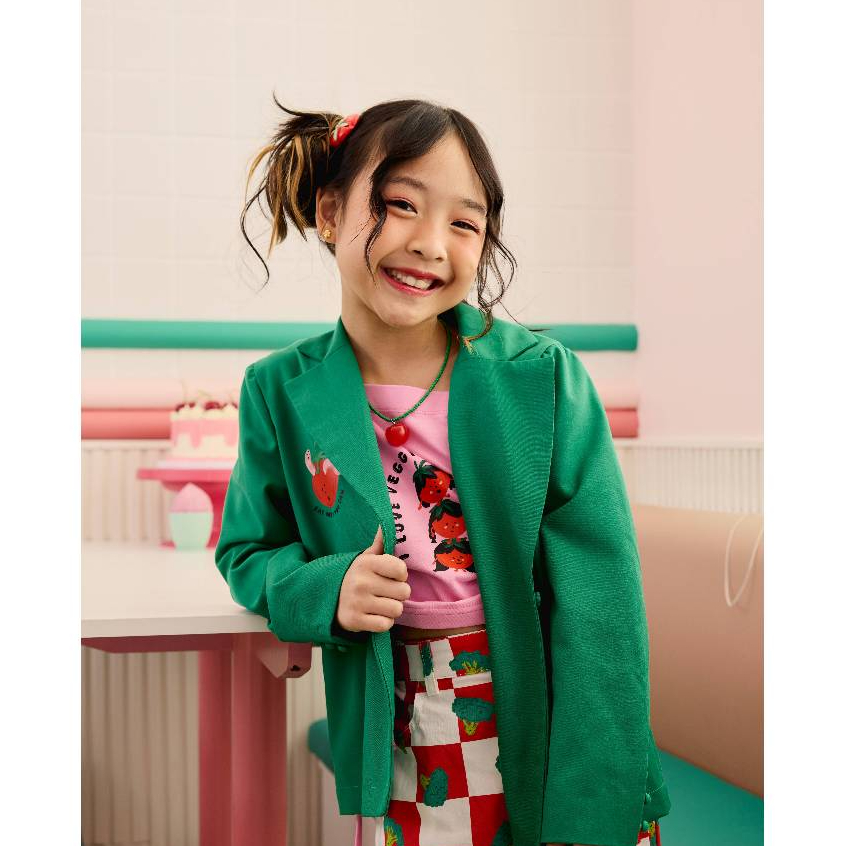 Green Blazer Green Blazer สูทเด็ก เสื้อสูทเด็ก ลายมะเขือเทศ สีเขียว แขนยาว พร้อมส่ง