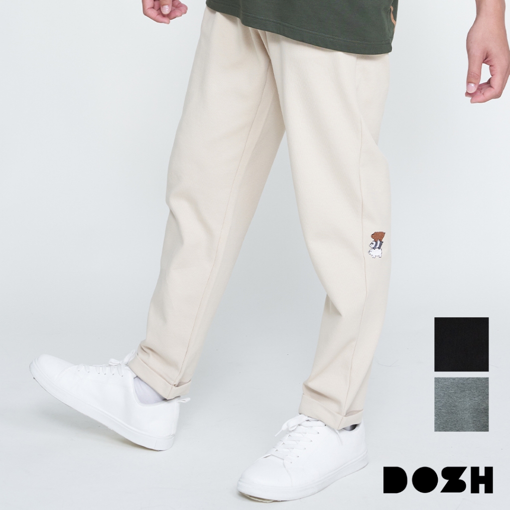 DOSH MEN'S CASUAL PANTS WE BARE BEARS กางเกงขายาว 3สี (ครีม-เทา-ดำ) DBBML5000-BL (S-XL)