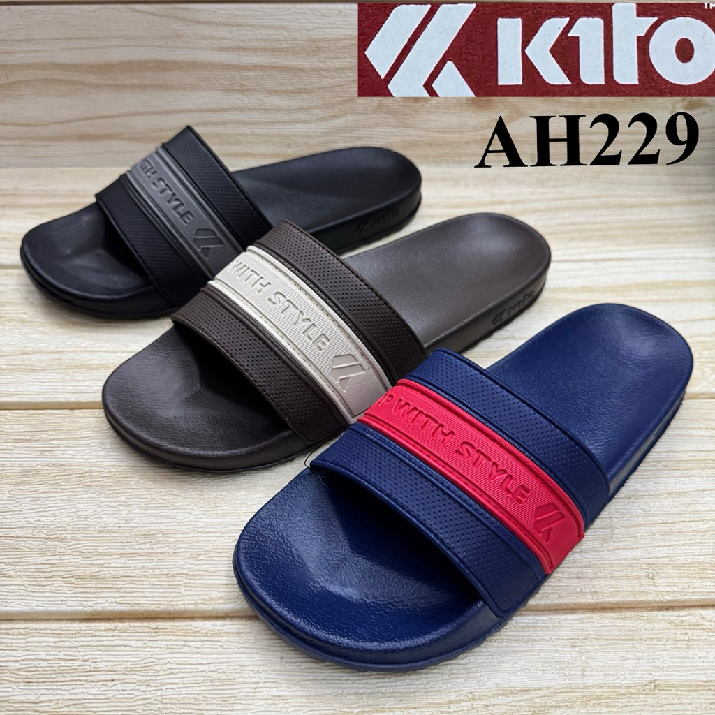 Kito AH 229 รองเท้าแตะ กีโต้ 36-43 ดำ/กรม/โกโก้ ยส