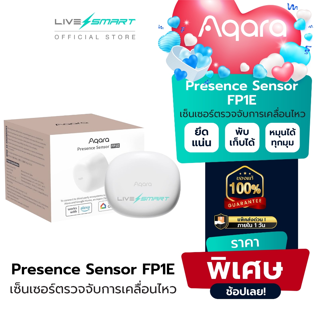 เซ็นเซอร์ตรวจจับความเคลื่อนไหว AQARA FP1E Presence sensor smart home บ้านอัจฉริยะ เซนเซอร์ Apple HomeKit Alexa