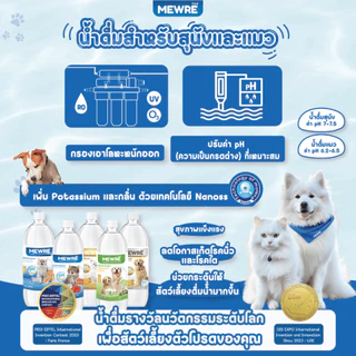 MEWRE มิวเร่ น้ำดื่มเพื่อสุขภาพน้องเเมว ขนาด 1,000 ML ผสานเทคโนโลยี NANOSS (MC-N 1L x 2 )