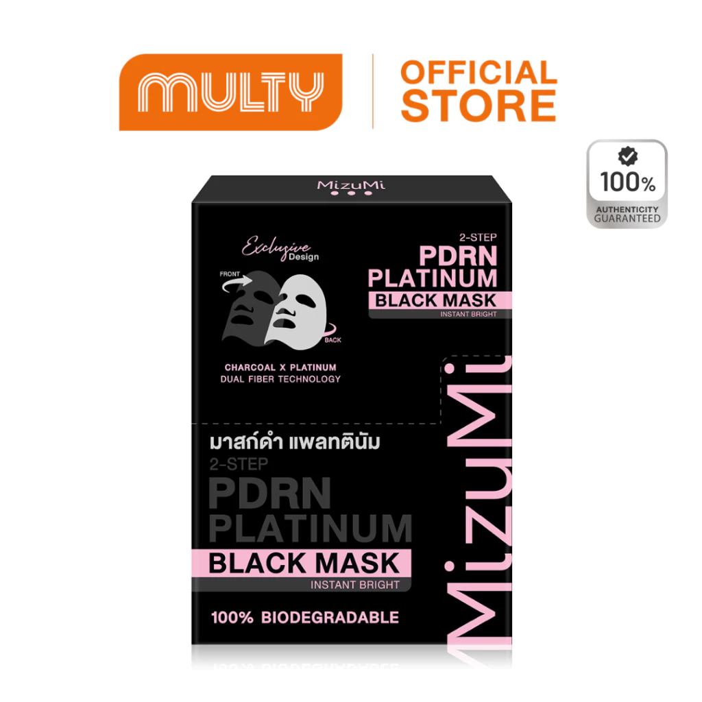 MizuMi PDRN Platinum Black Mask Instant (Box 5 Pcs.) ยกกล่อง