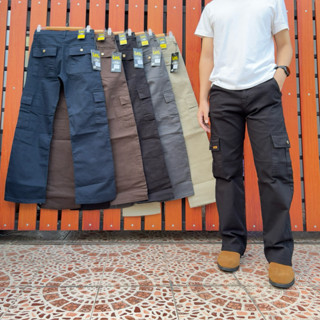 กางเกงยีนส์คาร์โก้ขายาว ผ้ายืดกระบอกใหญ่ 9 นิ้ว รุ่นL309