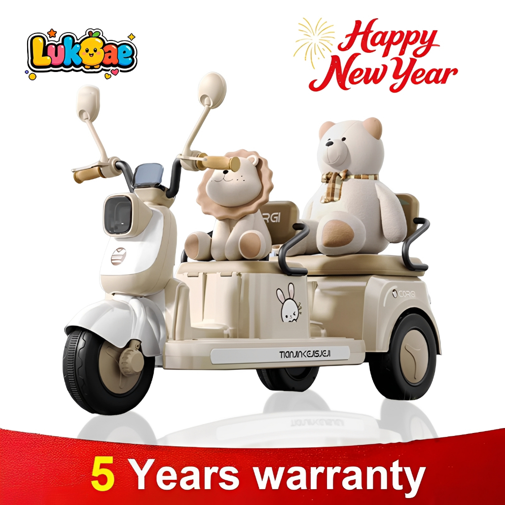 รถไฟฟ้าเด็ก 2 ที่นั่ง ควบคุมรีโมทได้ ทนทานรับน้ำหนัก 100 กก. พร้อมมอเตอร์คู่-ไฟเสียงสุดเท่