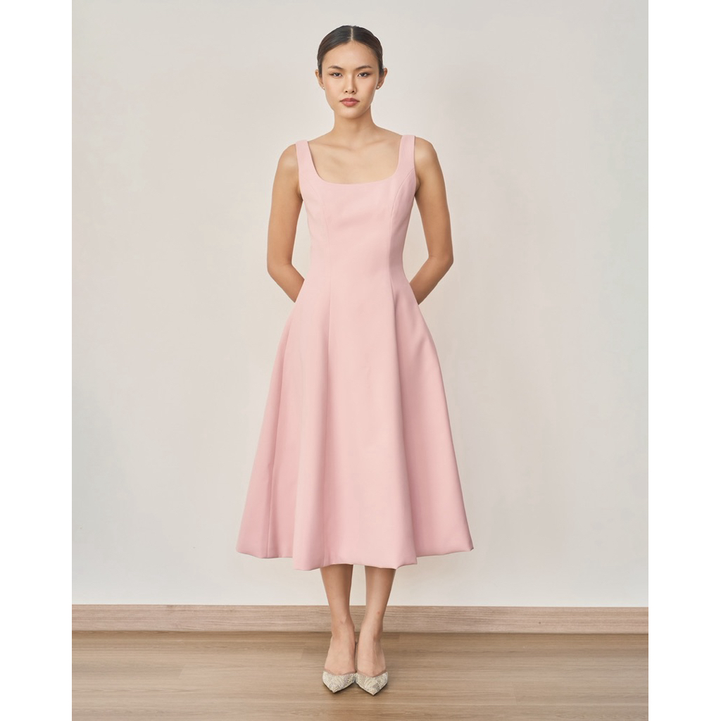 ORCHIDA - Square Neck Dress (Ship Within 2–3 Days)