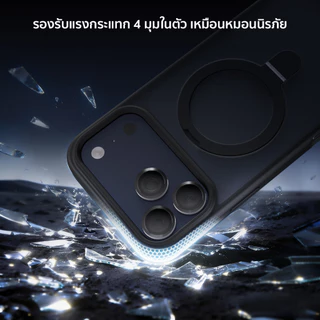 A&M มีขาตั้งในตัว เมี๊ยนเลนส์แถมฟรี เคสไอโฟน 17 Pro max PC เคส for iPhone 16 15 14 13 pro case การชาร์จไร้สายพื้นผิวด้าน