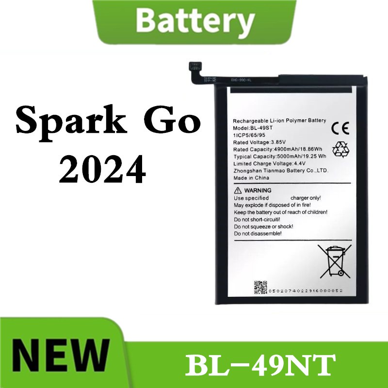 แบตเตอรี่สำหรับ แบต Tecno Spark Go 2024 คุณภาพสูง ทนทาน ใช้งานได้ยาวนาน