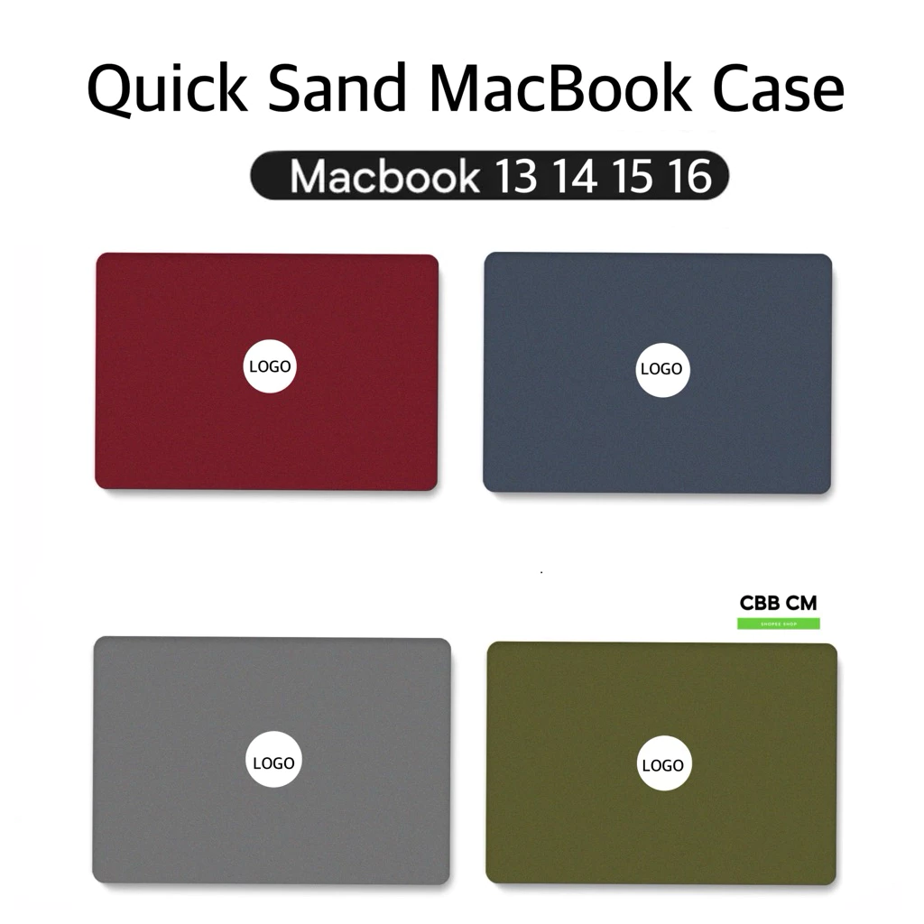 เคสแมคบุคเนื้อทราย QuIck sand Case MacBook Air Pro 13 14 15 16 2021-2026 Cut Logo กันรอยกันกระแทก