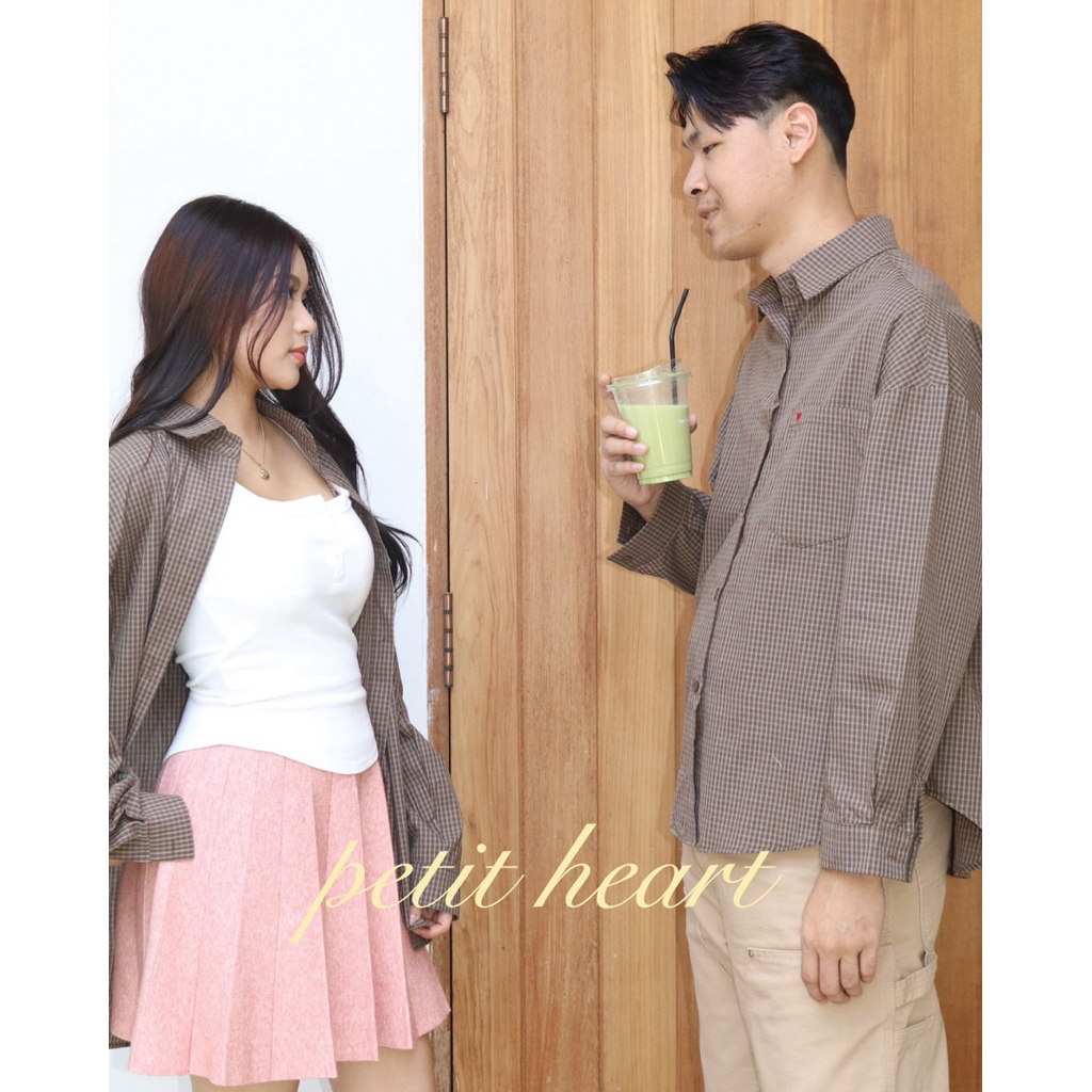 Lenebkk Petit Heart Taytan Oversized Shirt เสื้อเชิ้ตลายตาราง