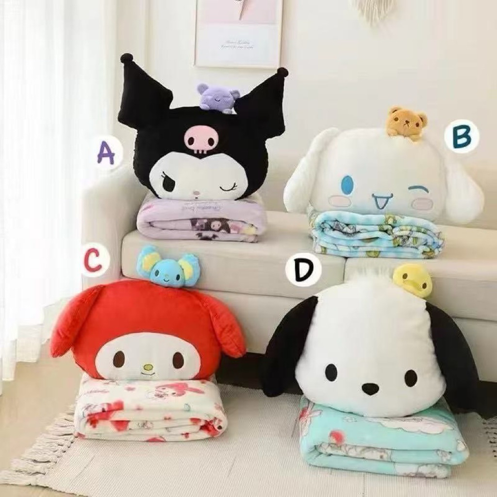พร้อมส่งในไทยหมอนผ้าห่มการ์ตูนHello kitty Sario